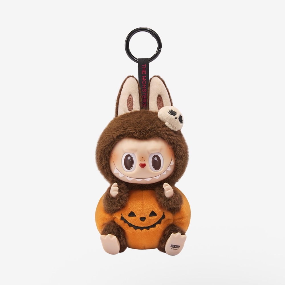 Labubu NIB Happy Halloween Party Series-Sitting Pumpkin Vinyl Plush Pendant